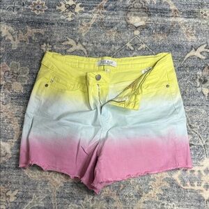 Judy Blue Women's Ombre Jean Shorts - Yellow, Pink, White